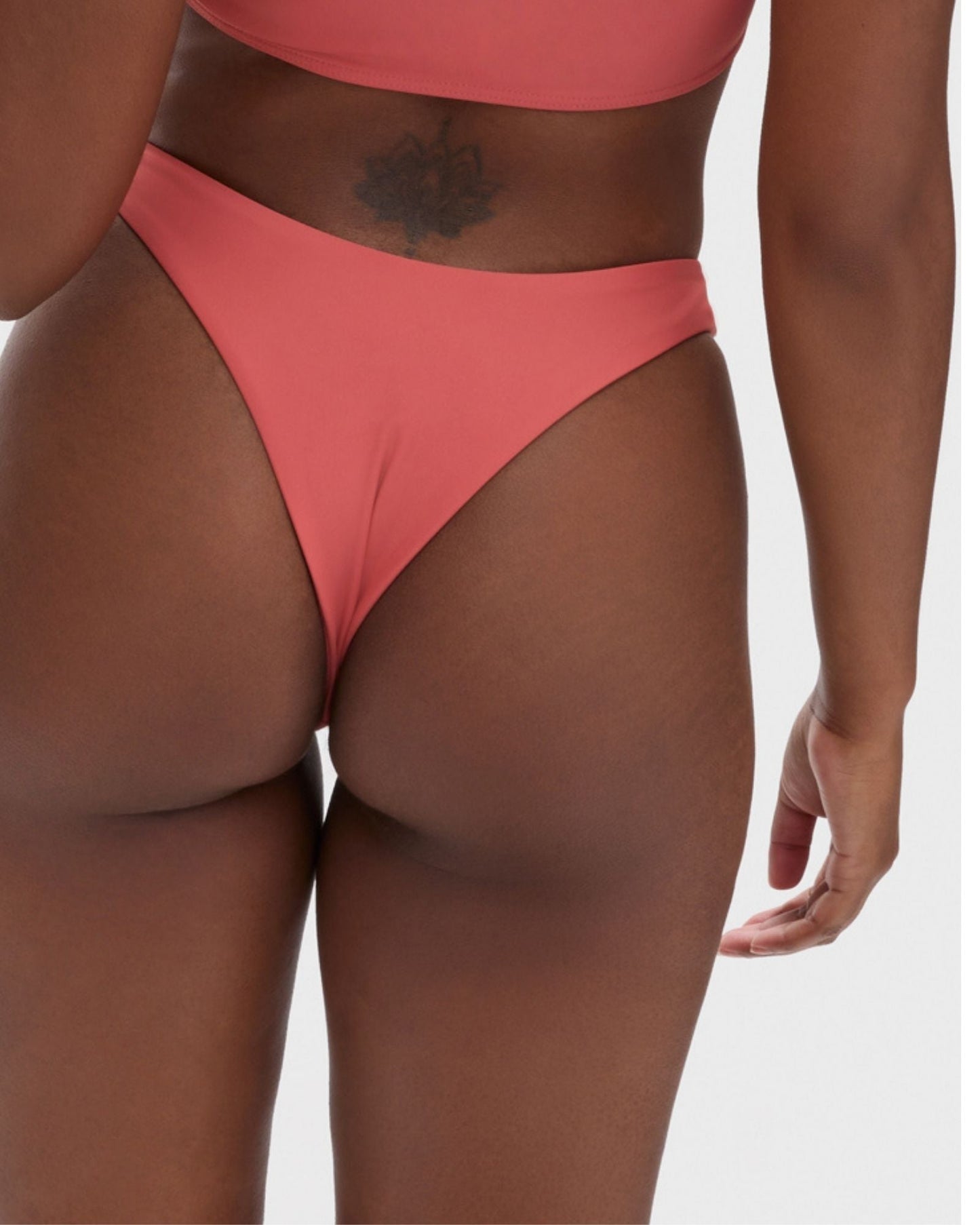 Sexy thong bikini bottom in coral