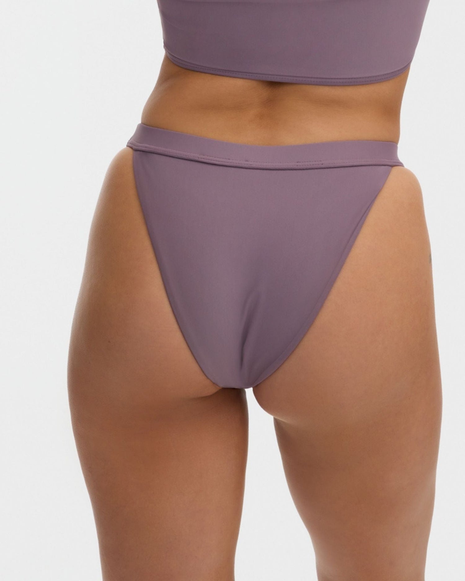 High cut bikini bottom in pewter